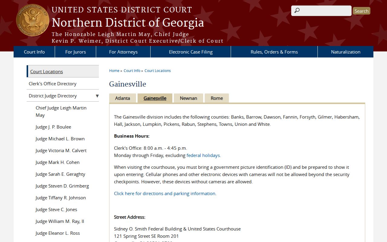 Banks County city court warrant research and federal court boundary